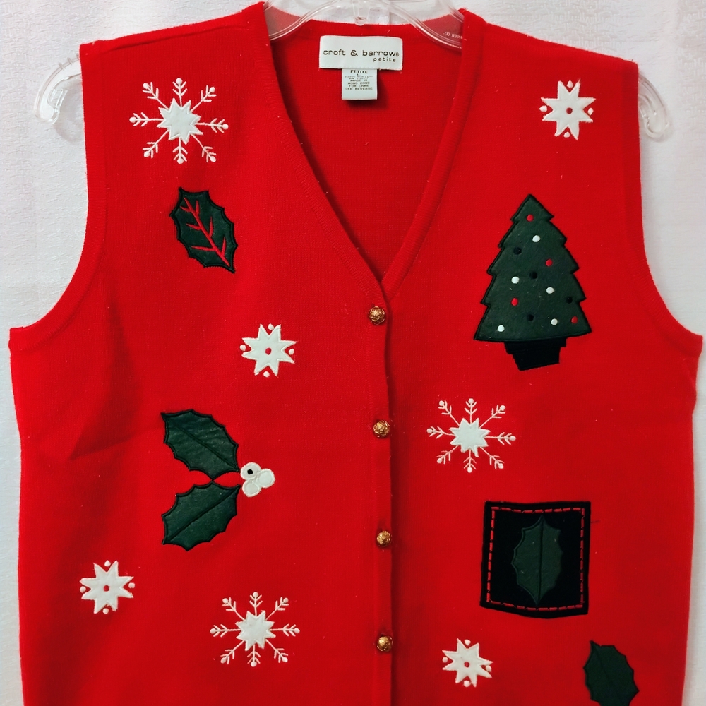 Croft & Barrow Vibrant Red Christmas Vest